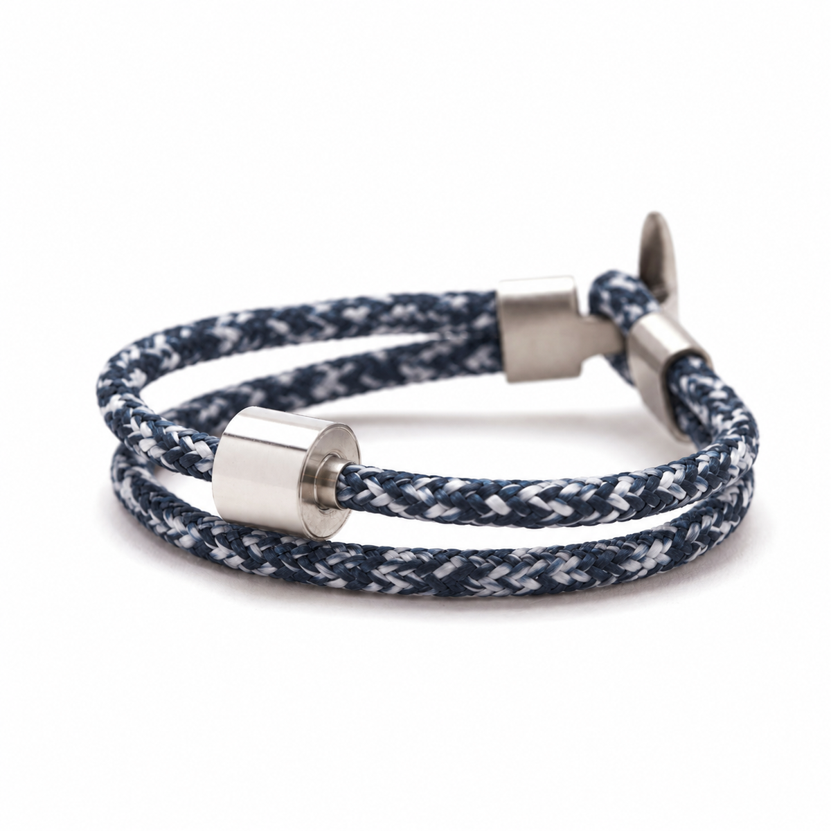 Jeans Koord Armband in edelstaal