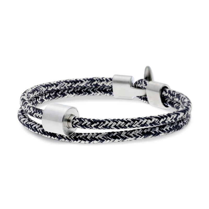 Jeans Koord Armband in edelstaal