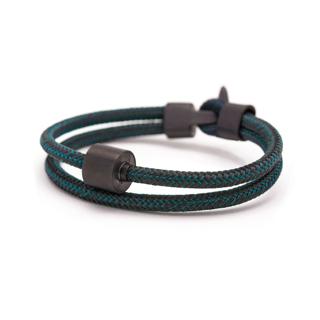 Black & Petrol Koord Armband in black edition
