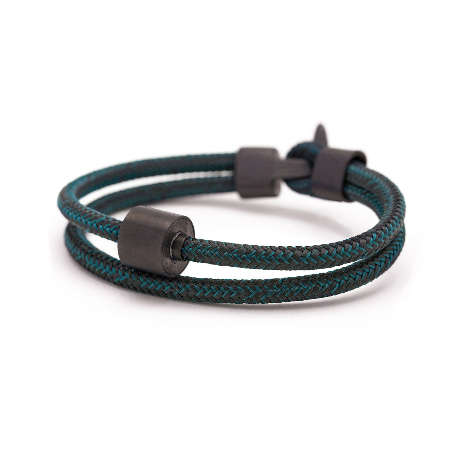 Black & Petrol Koord Armband in black edition