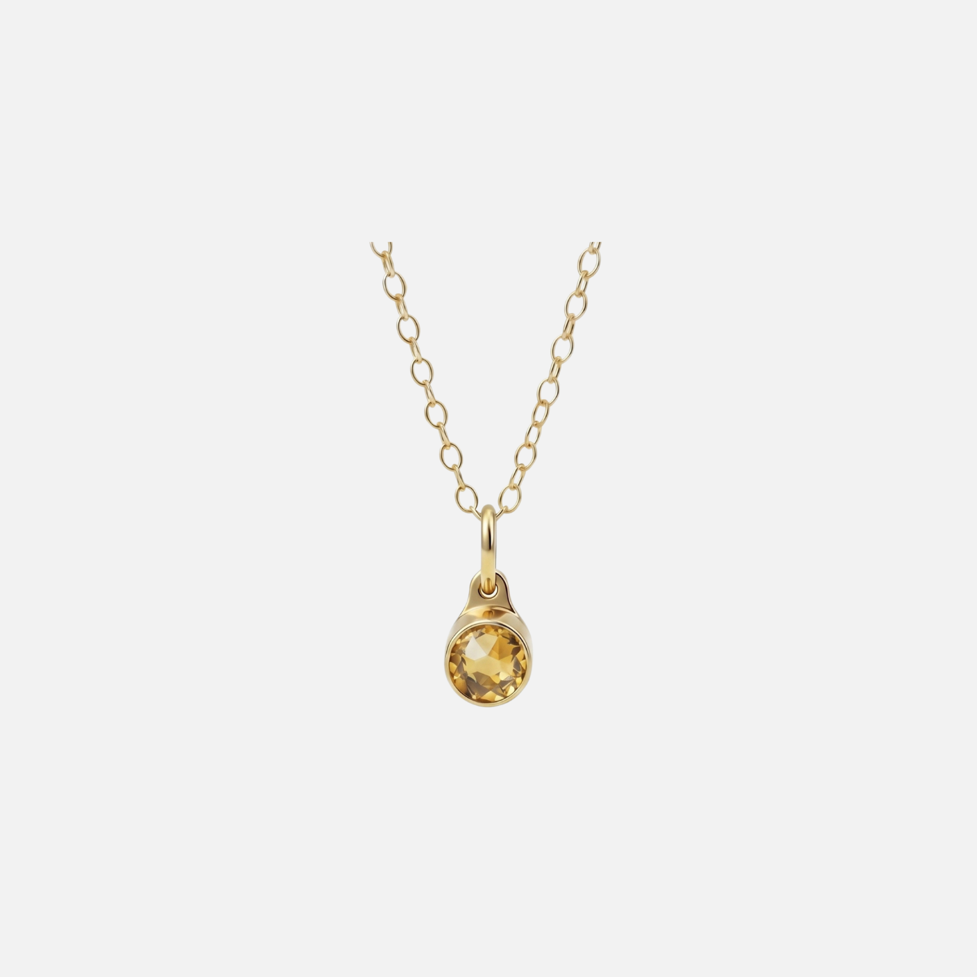 November Citrien Pendant verguld