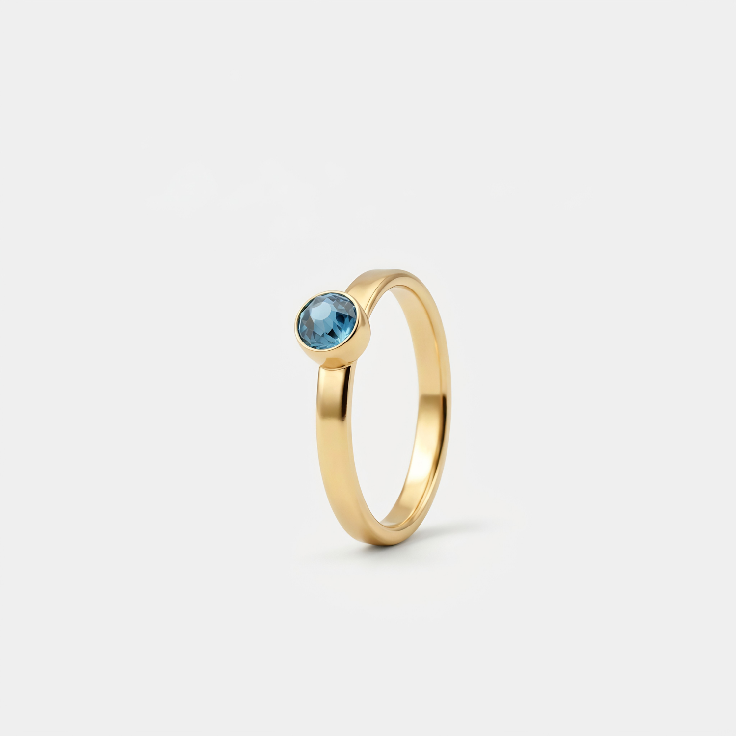 december birthstone blauwe topaas asring verguld - TADBLU