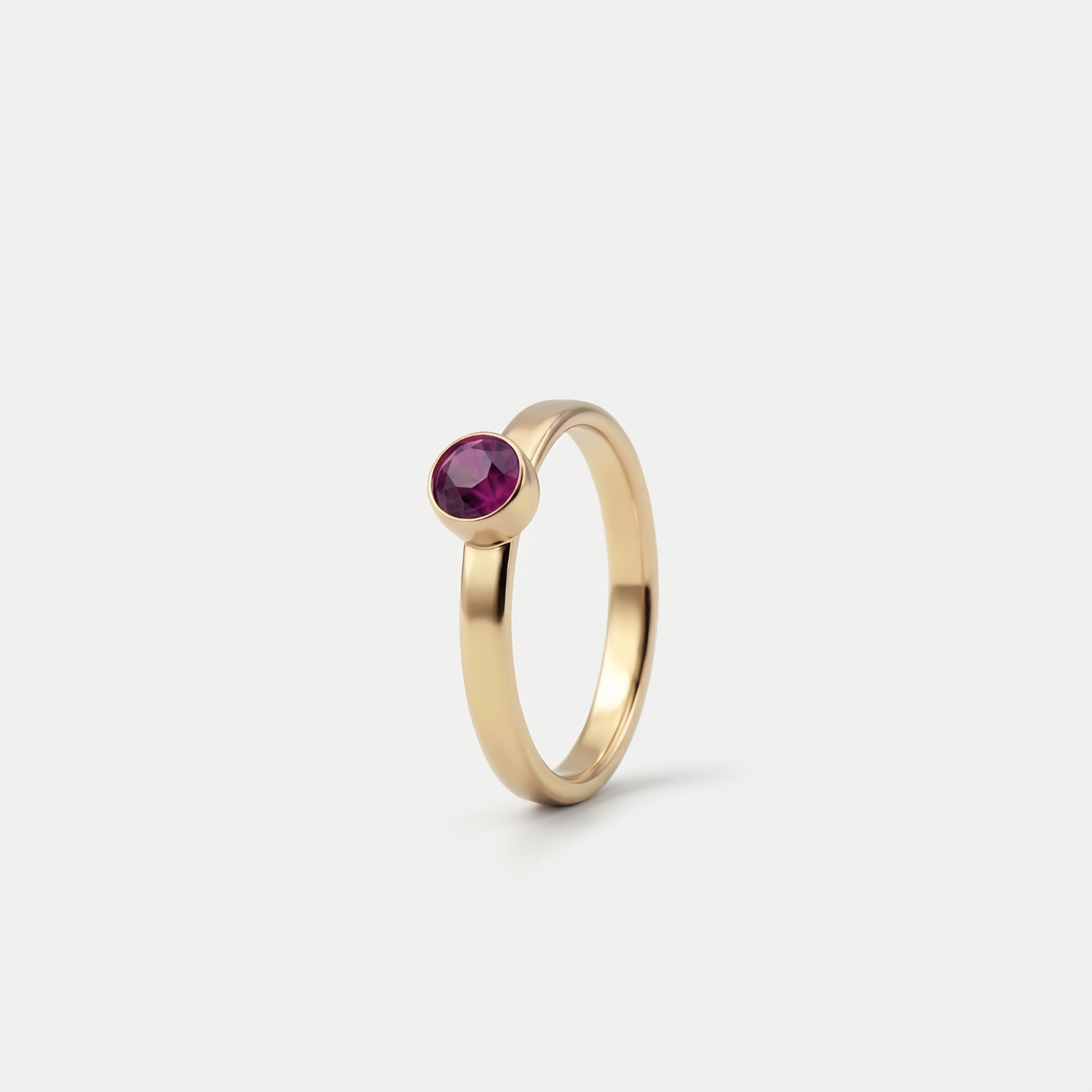 Februari Amethist Ring verguld