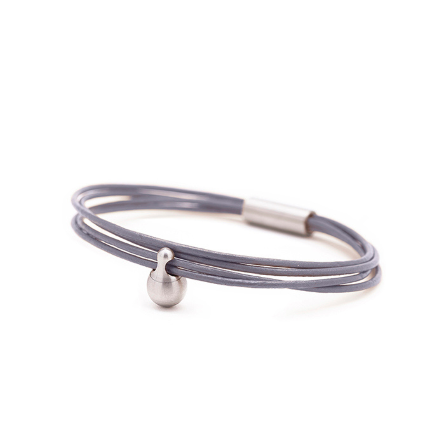 Grijze Charm Armband in edelstaal