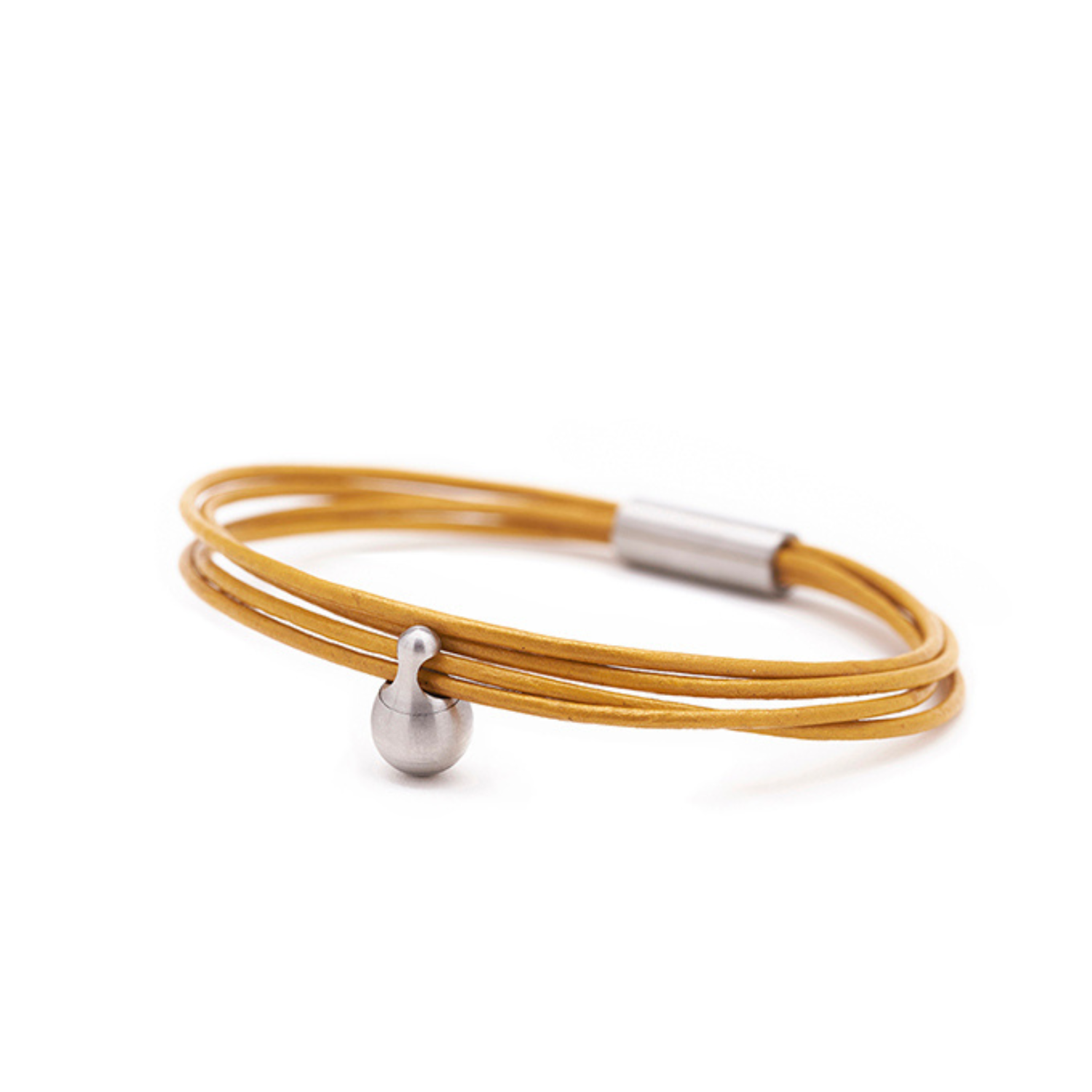 Gele Charm Armband in edelstaal