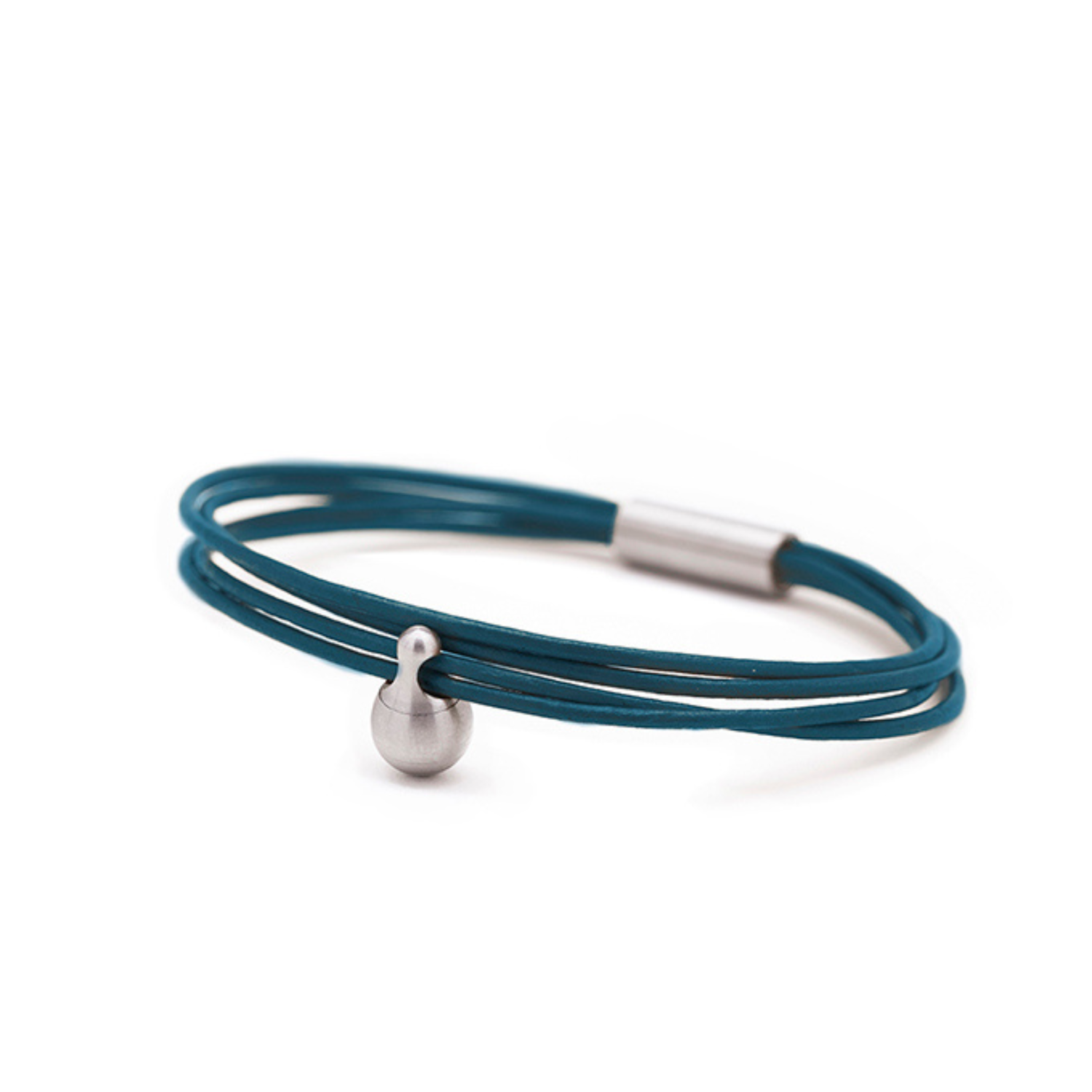 Petrol Charm Armband in edelstaal