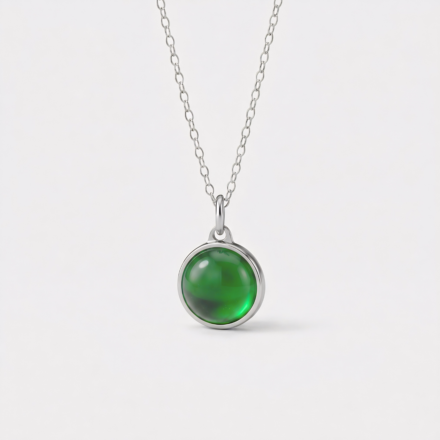 Groene Agaat Pendant in edelstaal