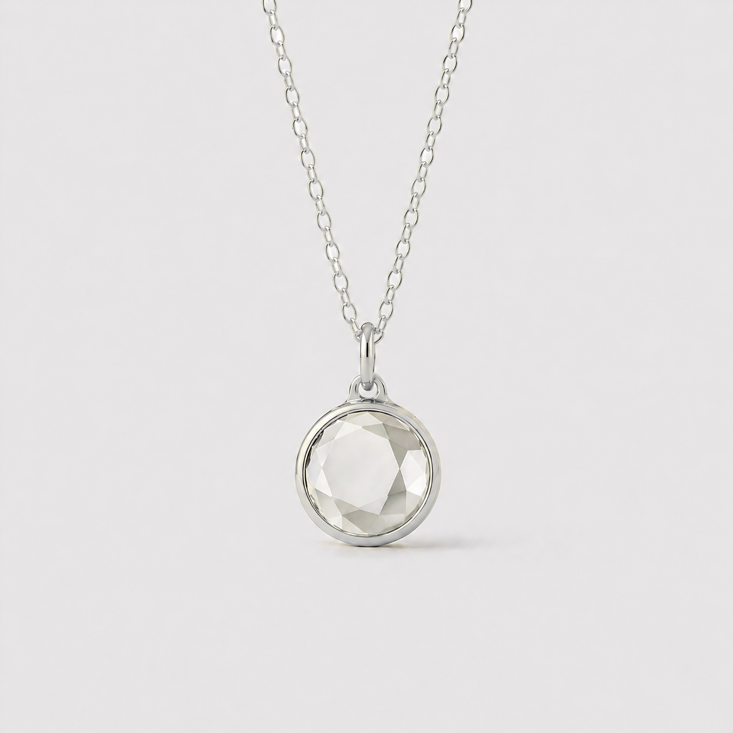Kristal Facet Pendant in edelstaal
