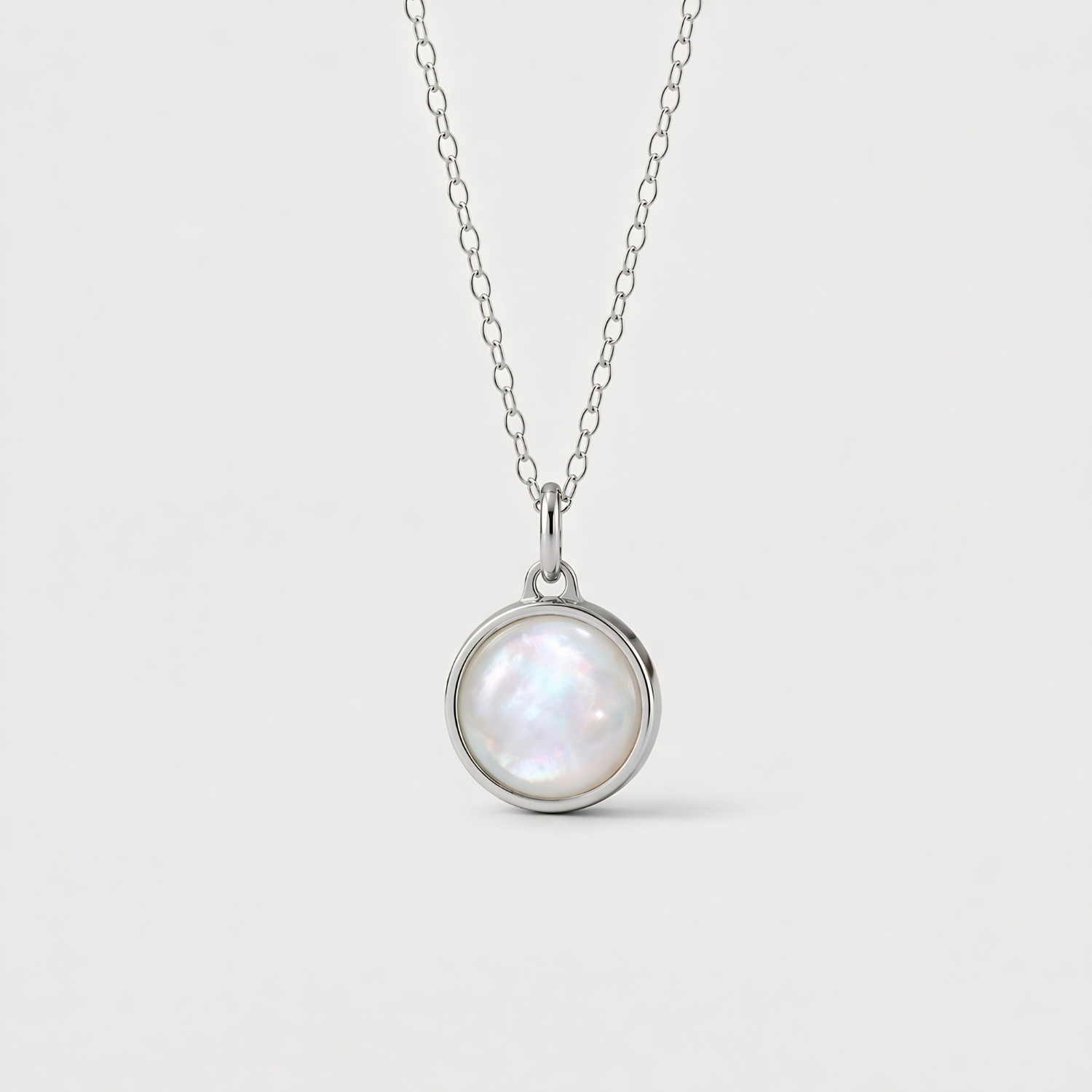 Parelmoer Pendant in edelstaal