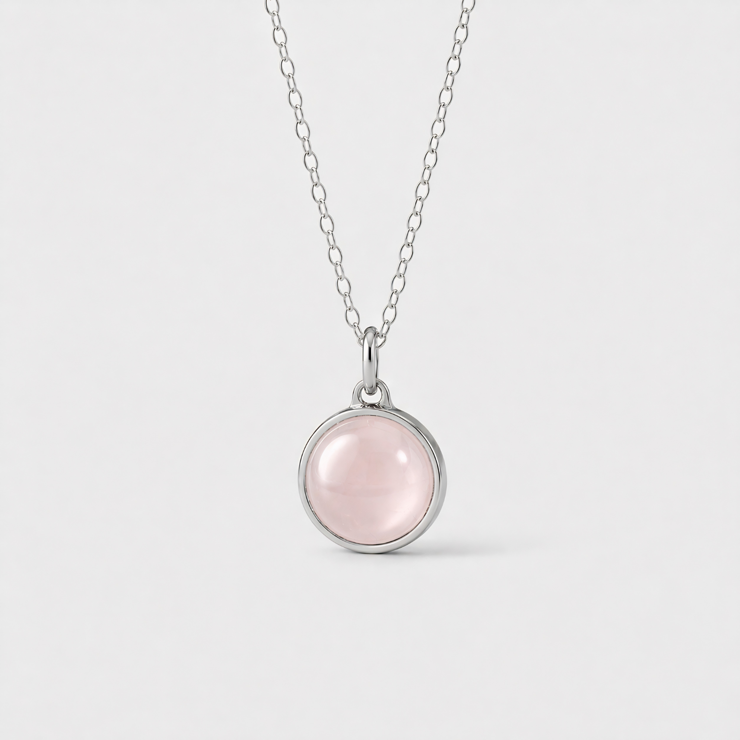 Rozenkwarts  Pendant in edelstaal