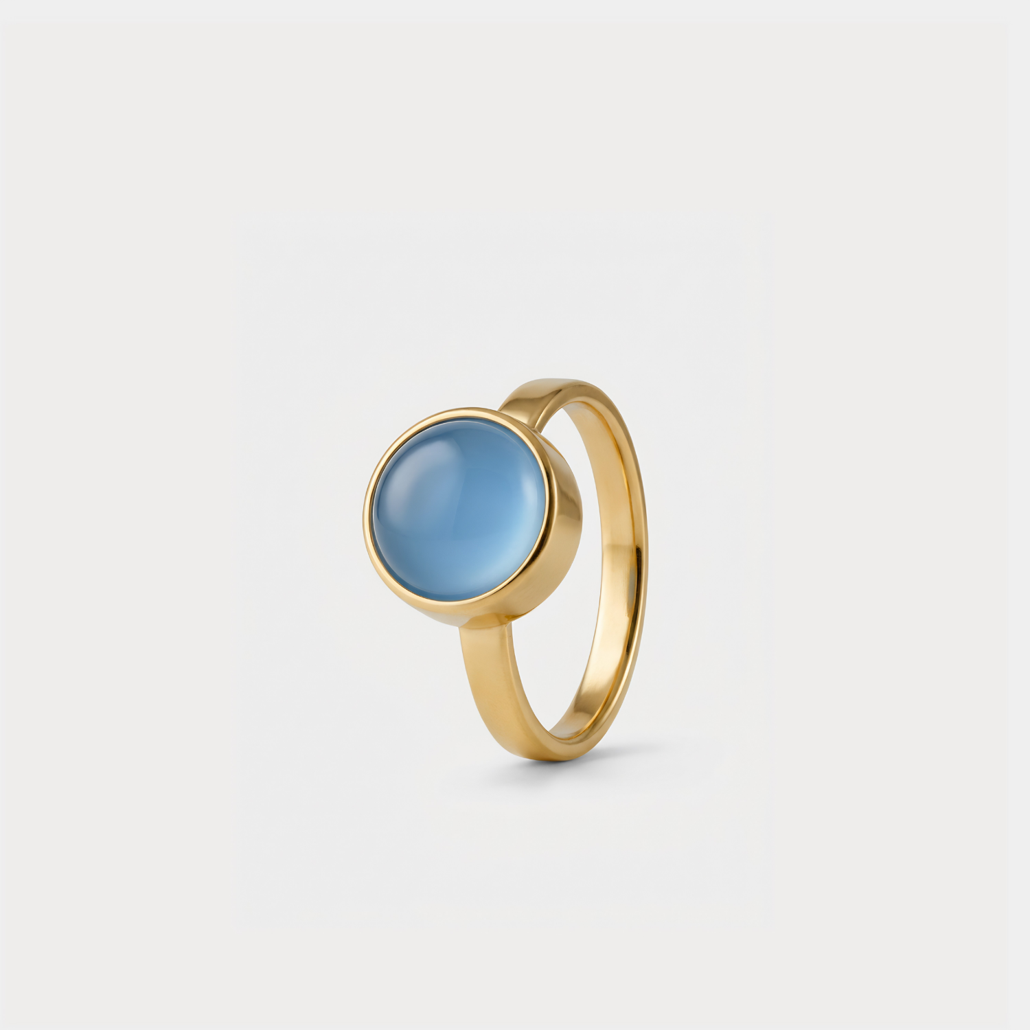 Blauwe Agaat Ring verguld