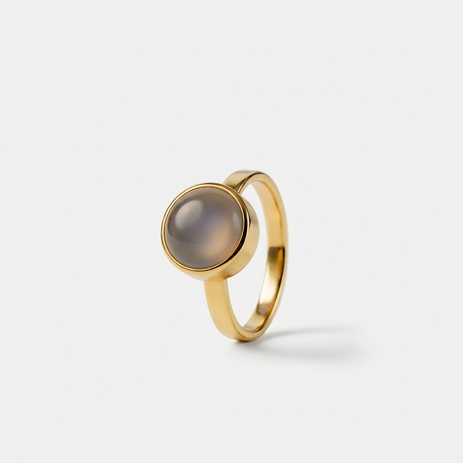 Grijze Maansteen Ring verguld