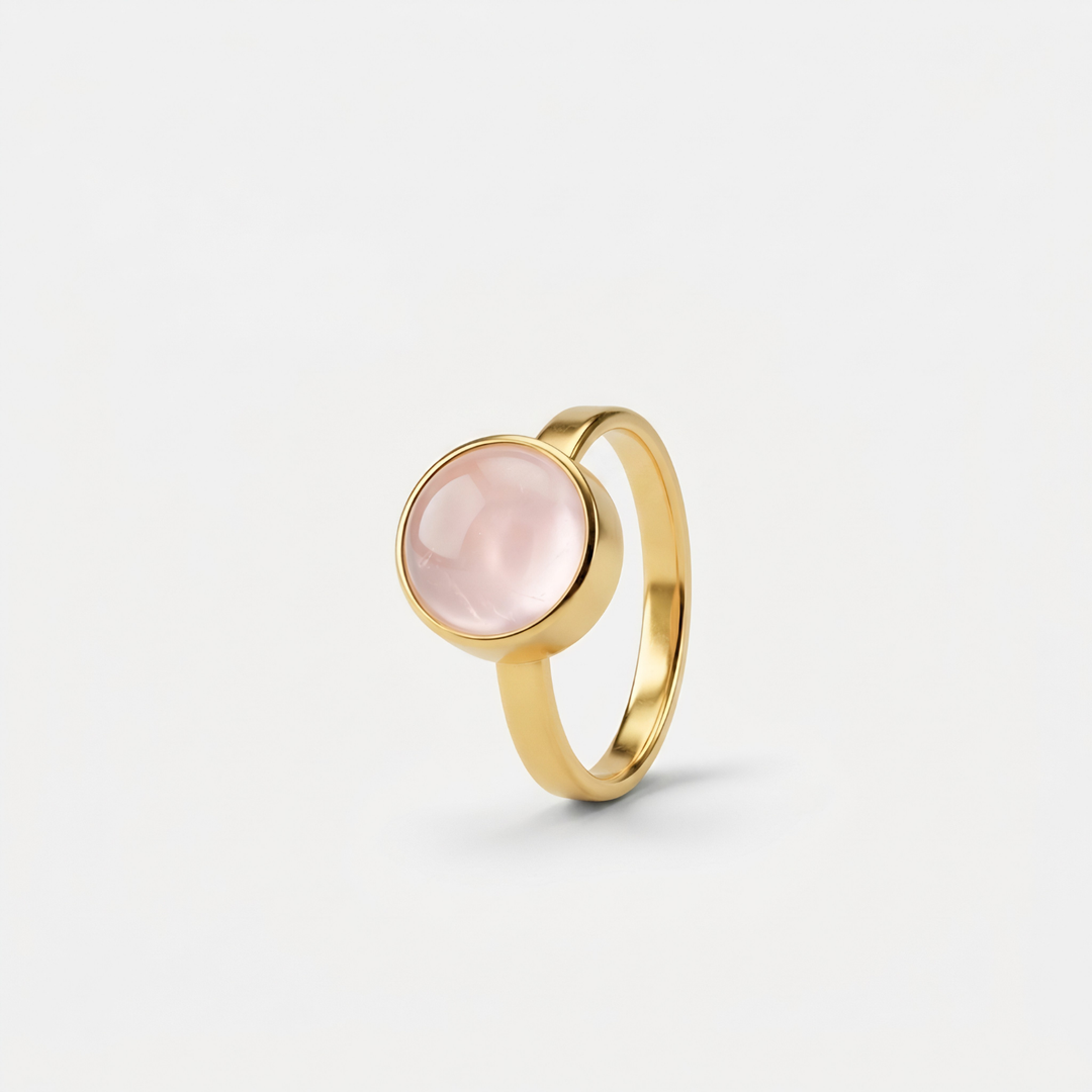 Rozenkwarts Ring verguld