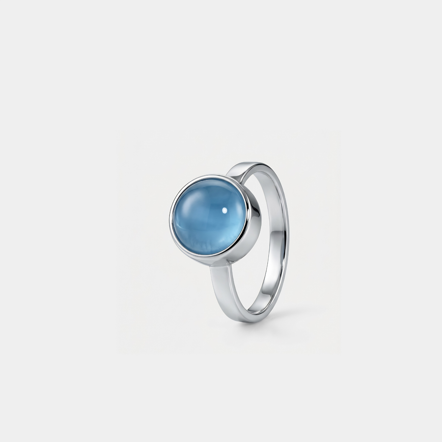 Blauwe Agaat Ring in edelstaal